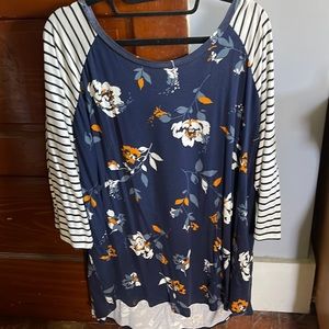 3/4 sleeve baseball type shirt from Maurice’s.